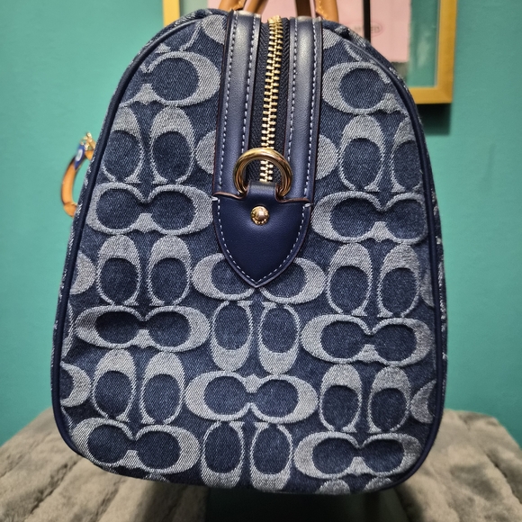 COACH LARGE DENIM ROWAN - Picture 2 of 16